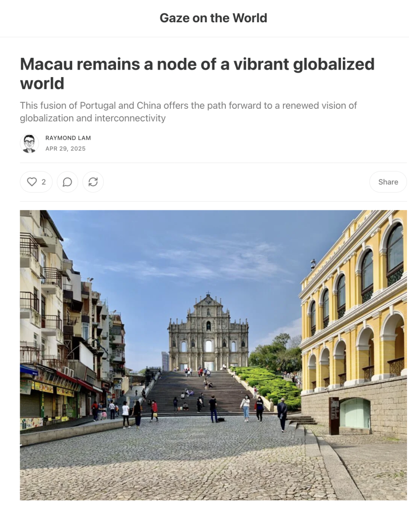 Macau remains a node of a vibrant globalized world